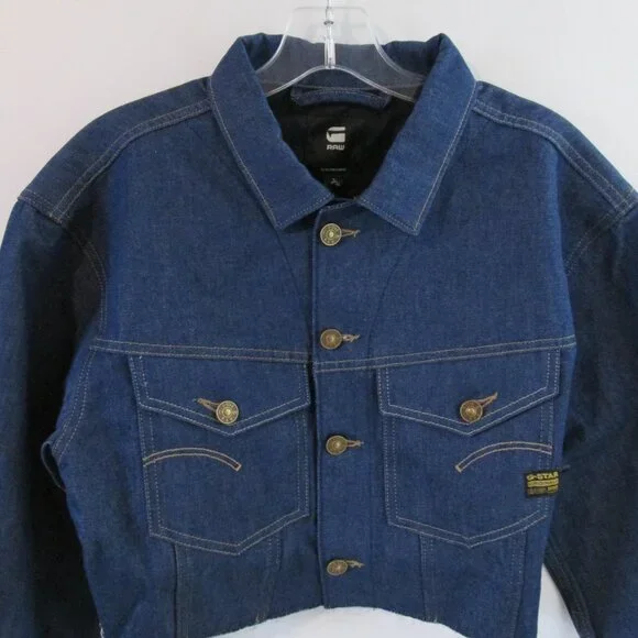 G-Star RAW frayed-edge cropped jacket Sz S NWT - Picture 8 of 12